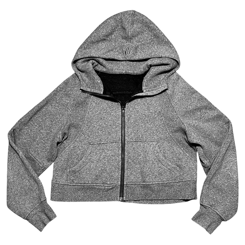 Lululemon Wm’s Scuba Oversized Waist Length  Full Zip Hoodie In Gray Sz S/XS